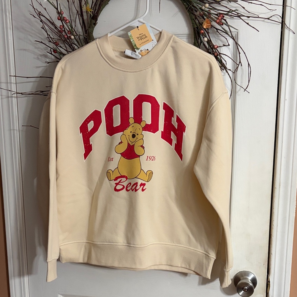 Disney Winnie the Pooh Cream Pooh Bear Sweatshirt